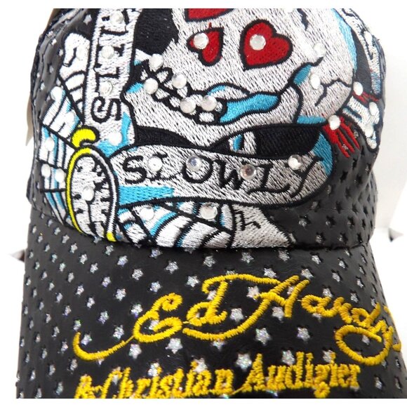 Christian Audigier Ed Handy (Love Kills Slowly) Rhinestone Hat New - Picture 2 of 5